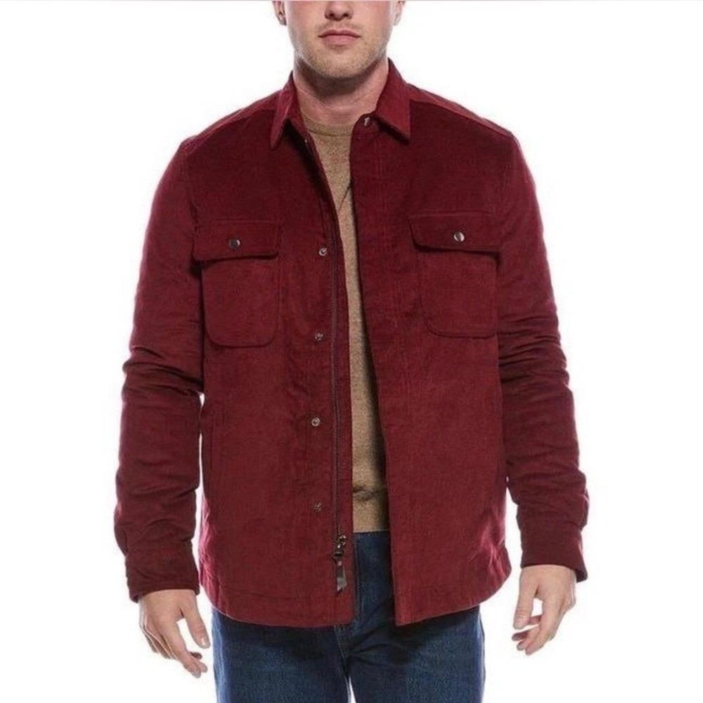 Robert Graham Mens XL Burgundy Corduroy Quilted Shirt Jacket RGF21R12 NWT